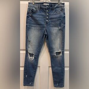 Eunina Bella Womens Super High Rise Skinny Ankle Jeans Size 13 Stretch